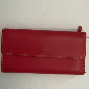 Lodis pink leather wallet.